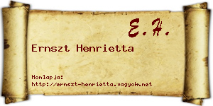 Ernszt Henrietta névjegykártya